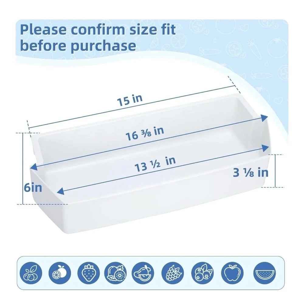 Door Shelf 2 Pack Bins 2187172 Fits Whirlpool Kenmore Refrigerator for PS328468